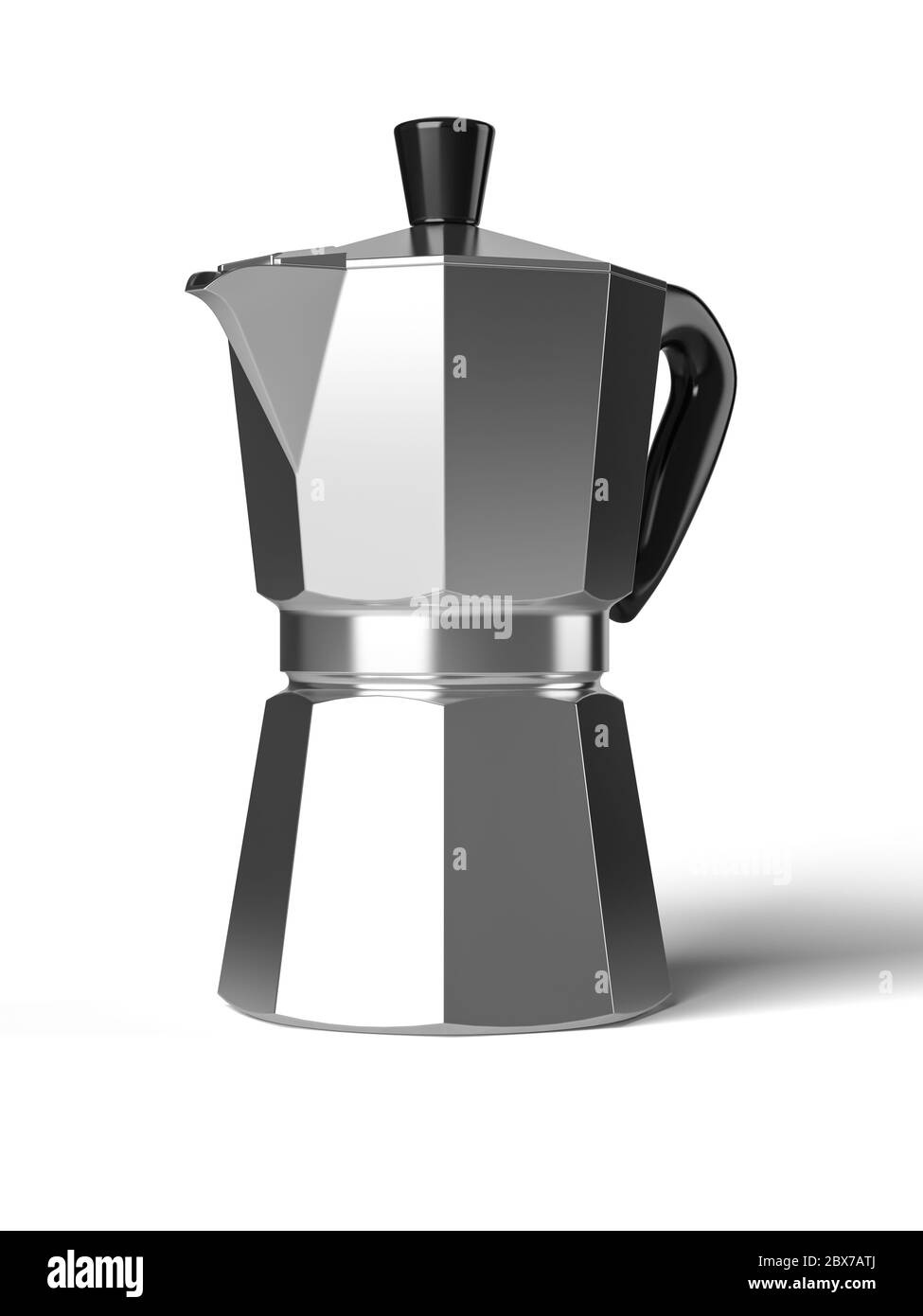 Caffettiera vintage isolata su sfondo bianco con rendering 3D Foto Stock