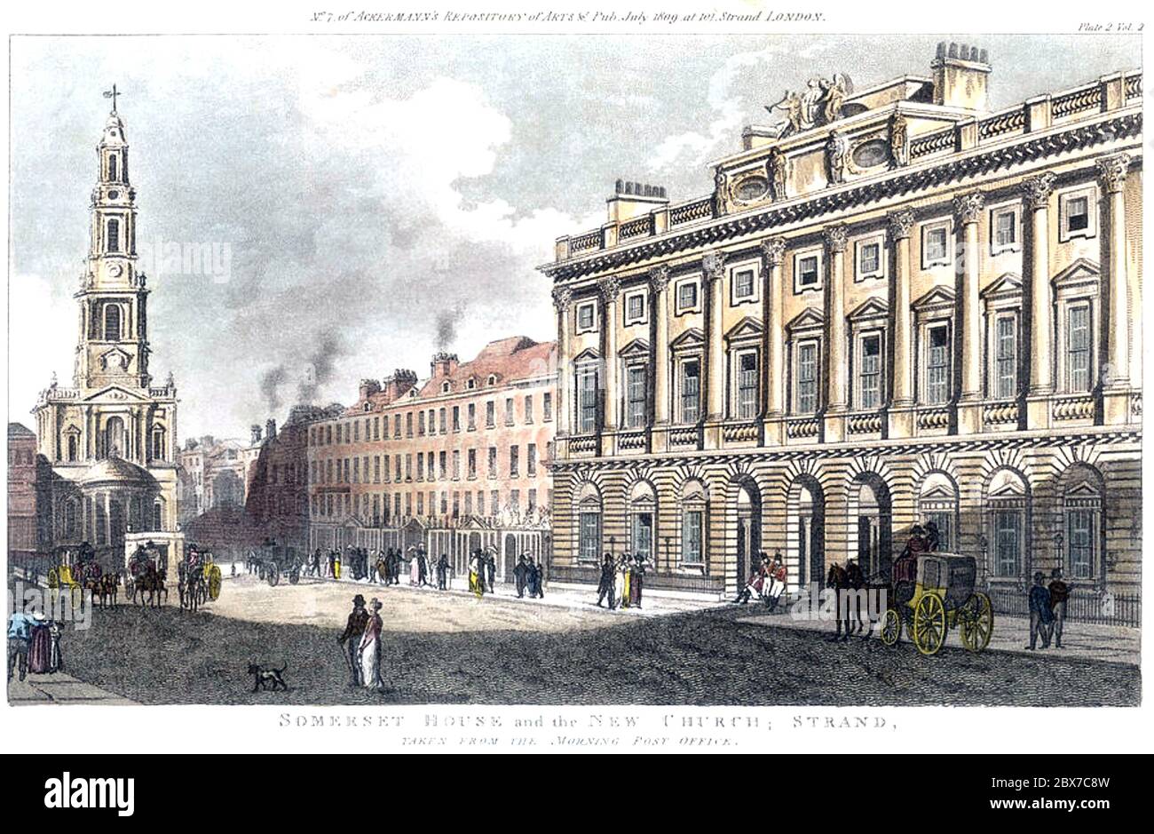 SOMERSET HOUSE, Strand, Londra, nel 1809. Foto Stock