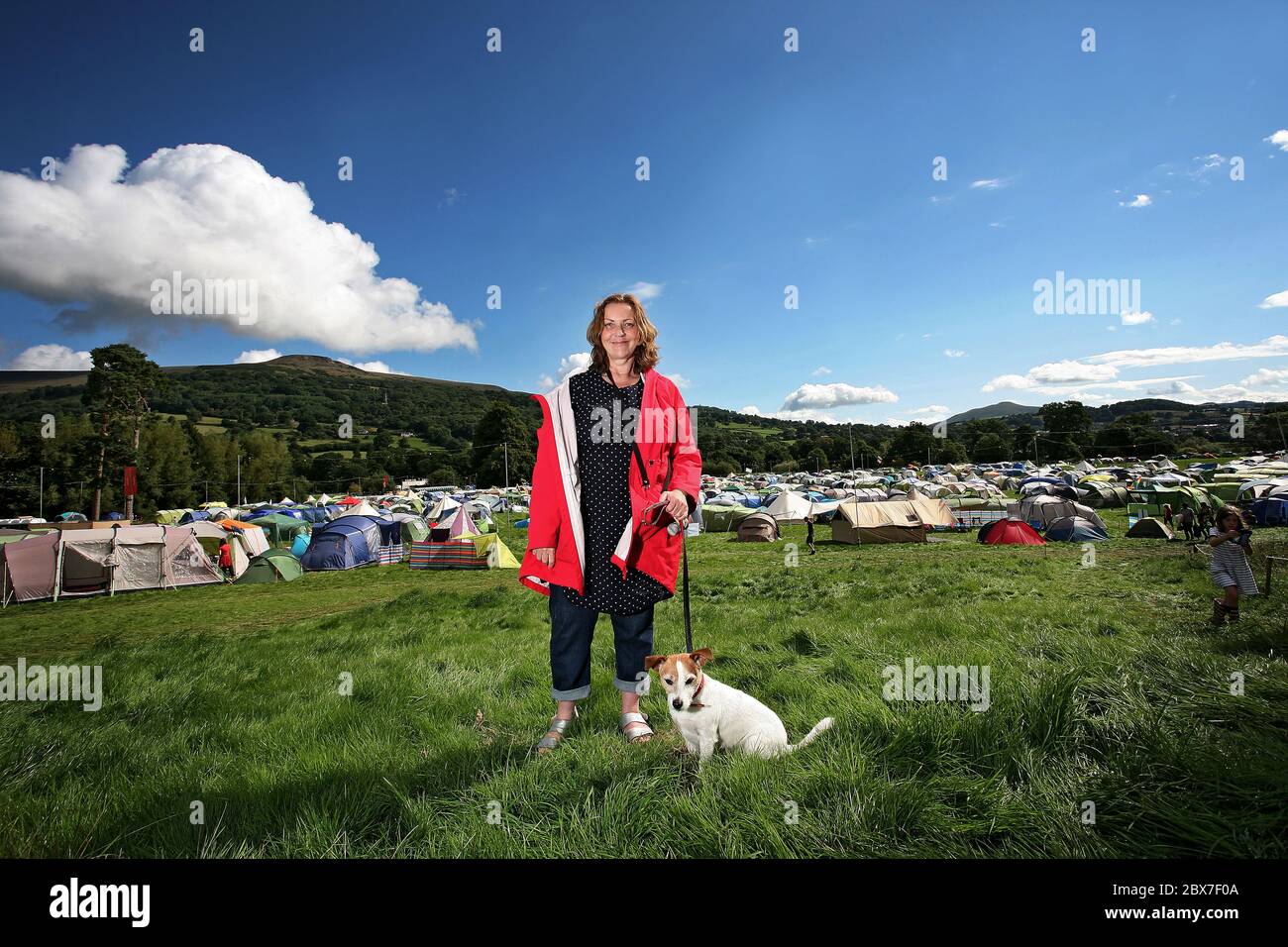 Fiona Stewart è direttore e proprietario del Green Man Festival, un festival musicale indipendente annuale a Crickhowell, Galles. Si siede anche come c Foto Stock