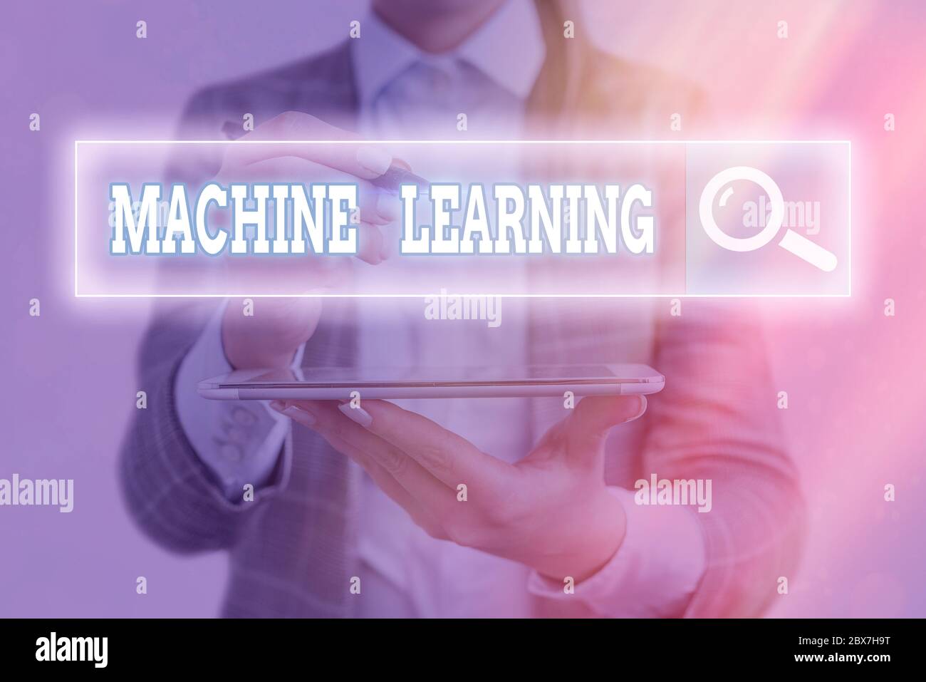 Scrittura manuale di testo apprendimento automatico. Foto concettuale il concetto secondo cui un computer può imparare nuovi dati Foto Stock