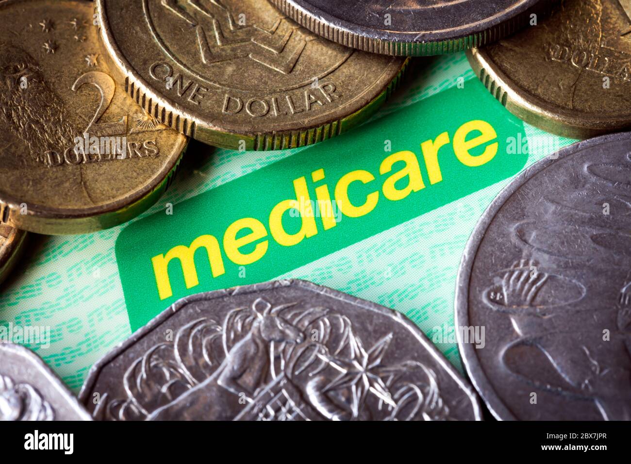 Australian Tessera Medicare e denaro. Foto Stock