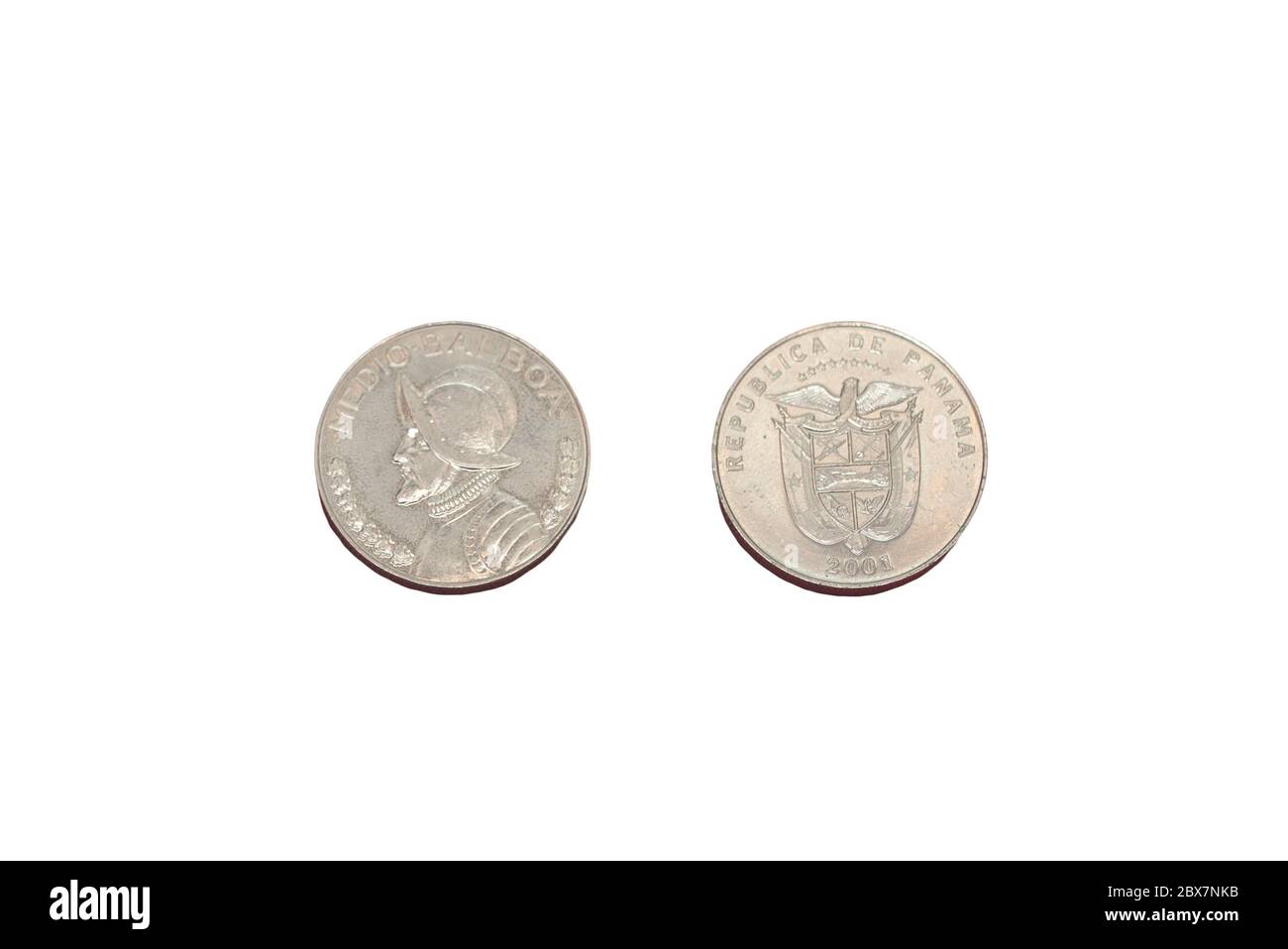 Panama valuta ufficiale in onore dell'esploratore spagnolo Vasco Nunez de Balboa. Casa-museo Balboa, Jerez de los Caballeros, Spagna Foto Stock