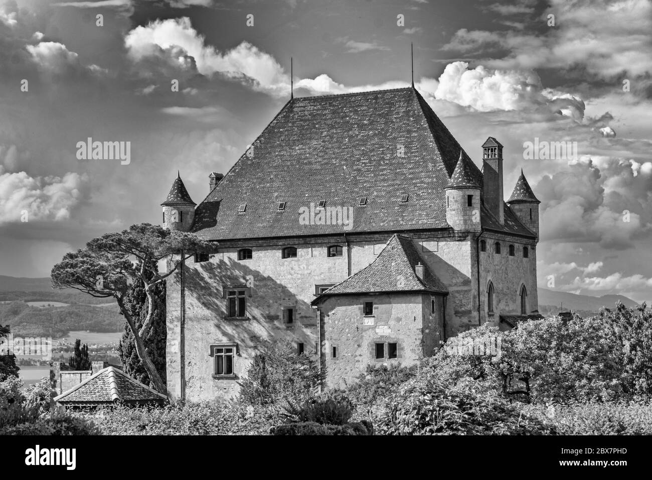 Francia, Yvoire, Chateau (castello) 14C Foto Stock