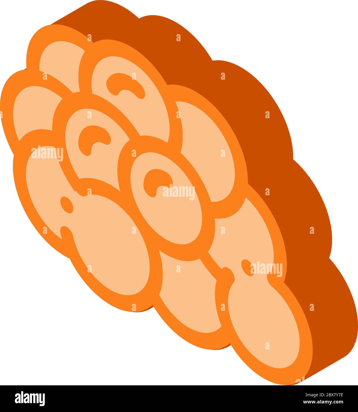 Illustrazione vettoriale dell'icona isometrica del caviale di salmone Illustrazione Vettoriale