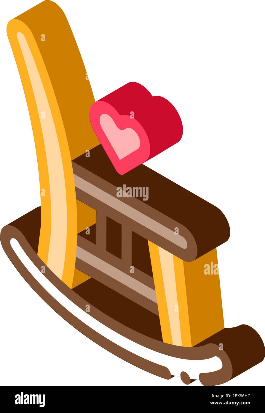 Immagine vettoriale dell'icona isometrica della sedia basculante Illustrazione Vettoriale