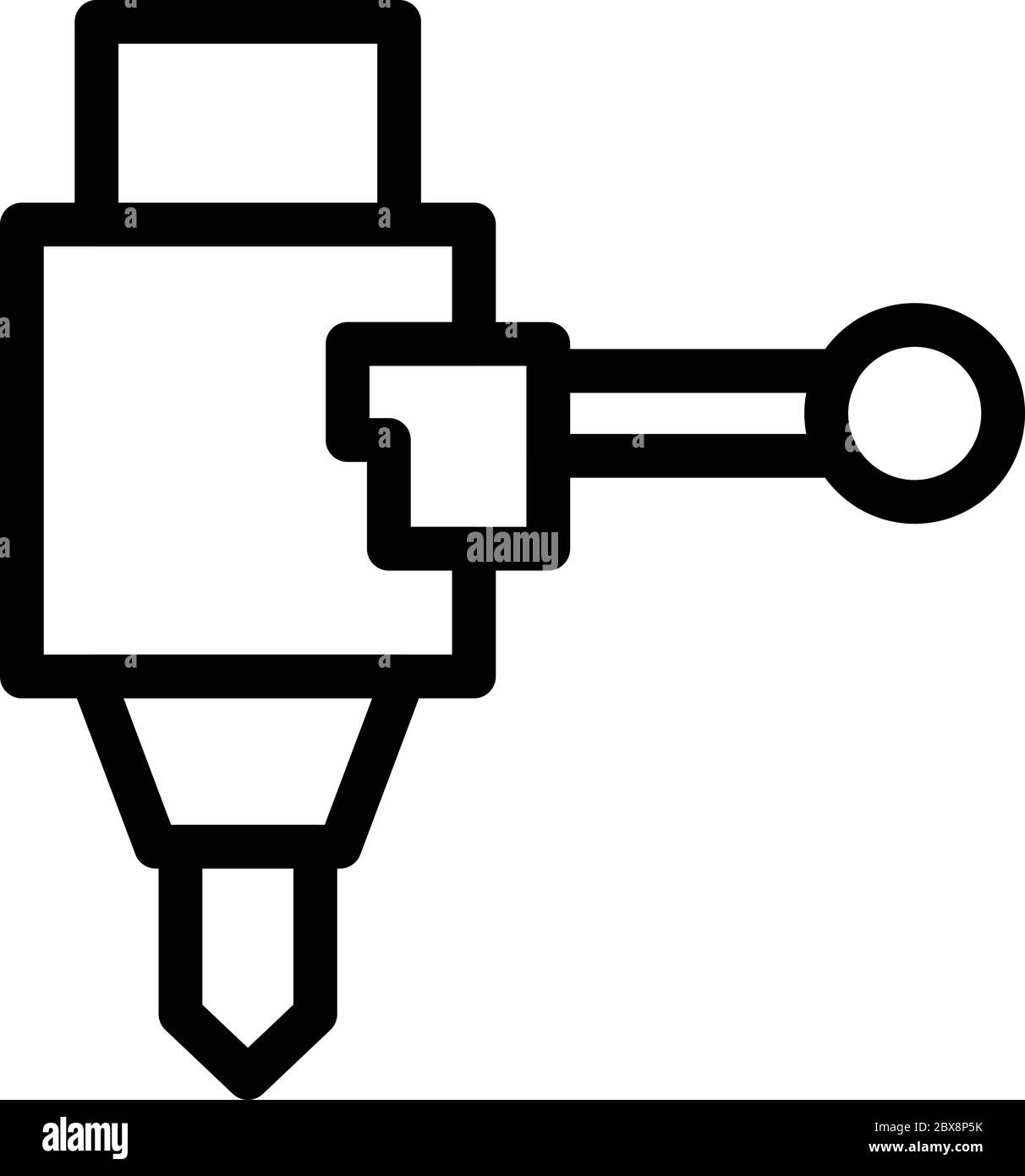 Icona della fresatrice per metalli, stile contorno Illustrazione Vettoriale