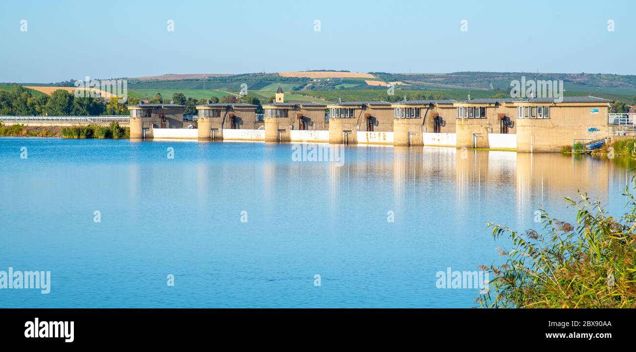 Nove Mlyny Dam nella soleggiata giornata estiva, Moravia meridionale, Repubblica Ceca. Foto Stock