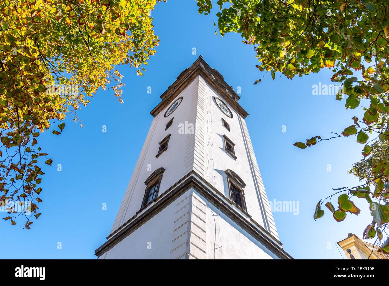 Campanile nella Cattedrale di Santo Stefano a Litomerice, Repubblica Ceca. Foto Stock