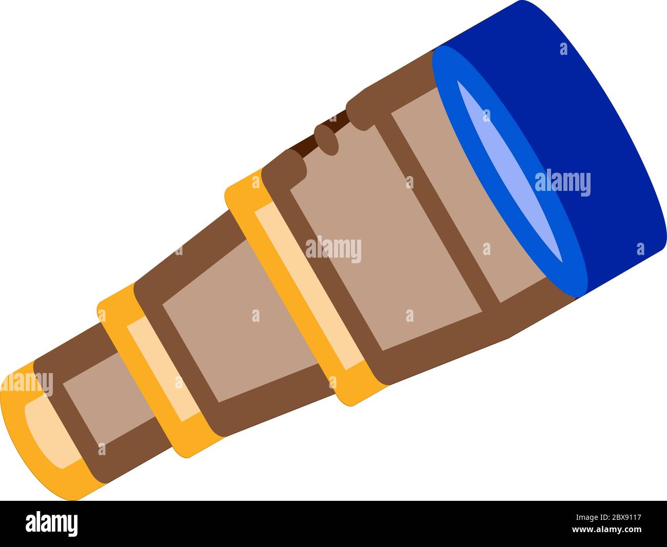 Immagine vettoriale dell'icona isometrica pirata Spyglass Illustrazione Vettoriale