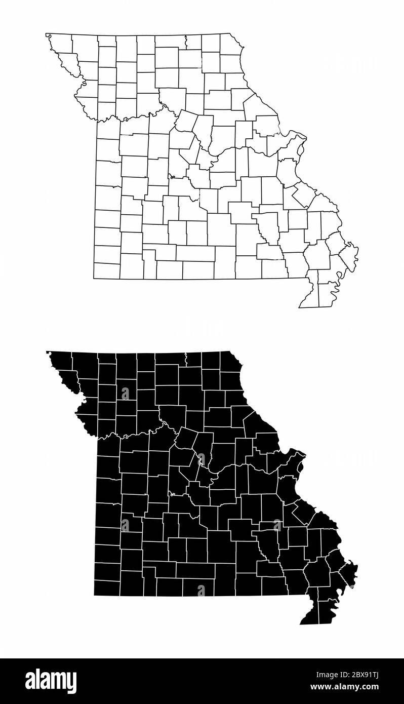 Mappe della contea di Missouri Illustrazione Vettoriale