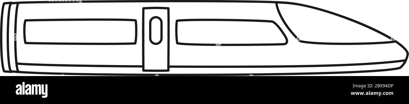 Linea art treno moderno bianco e nero Illustrazione Vettoriale