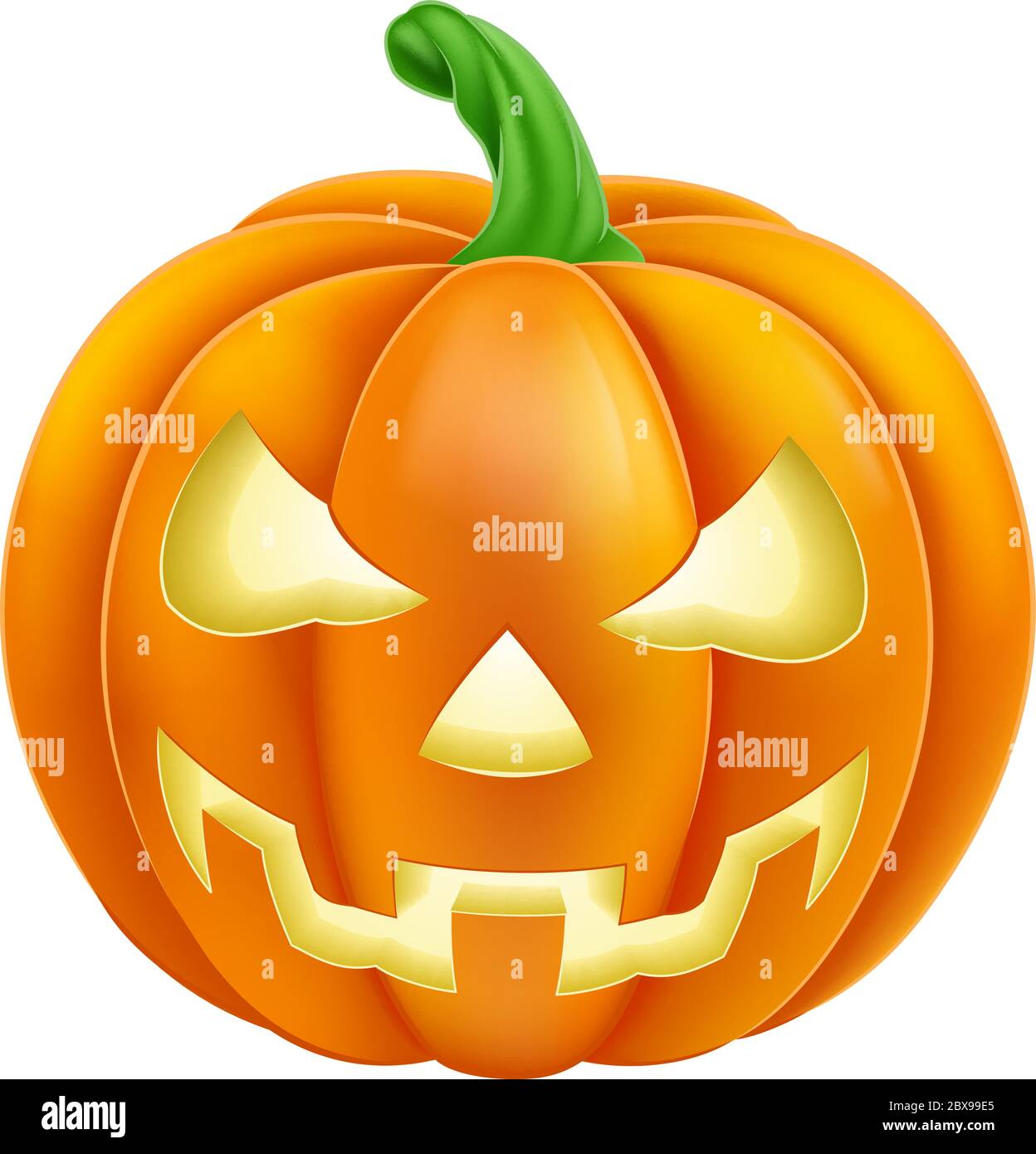 Zucca Halloween Jack o Lanterna Cartoon Illustrazione Vettoriale