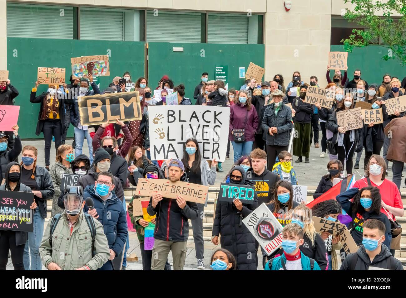 Swindon Black Lives Matter protesta, protesta pacifica contro il Reggente circa il 2020 giugno Foto Stock