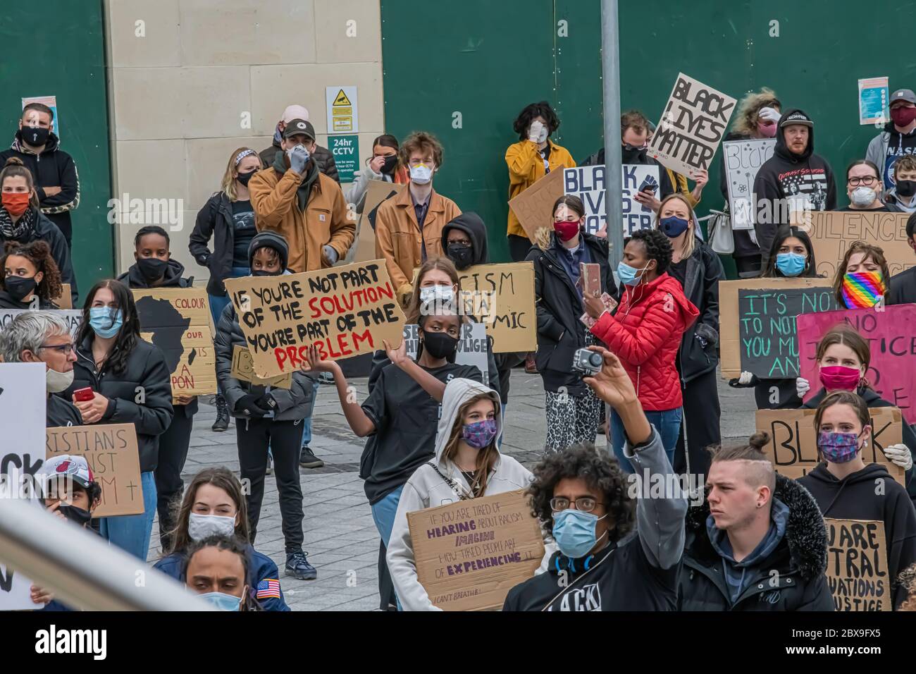 Swindon Black Lives Matter protesta, protesta pacifica contro il Reggente circa il 2020 giugno Foto Stock