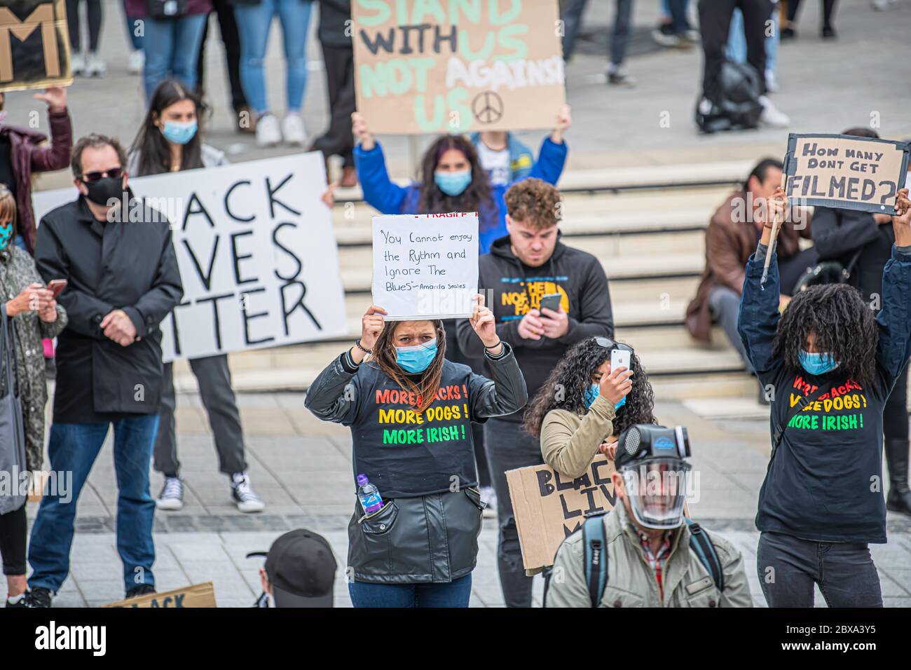Swindon Black Lives Matter protesta, protesta pacifica contro il Reggente circa il 2020 giugno Foto Stock