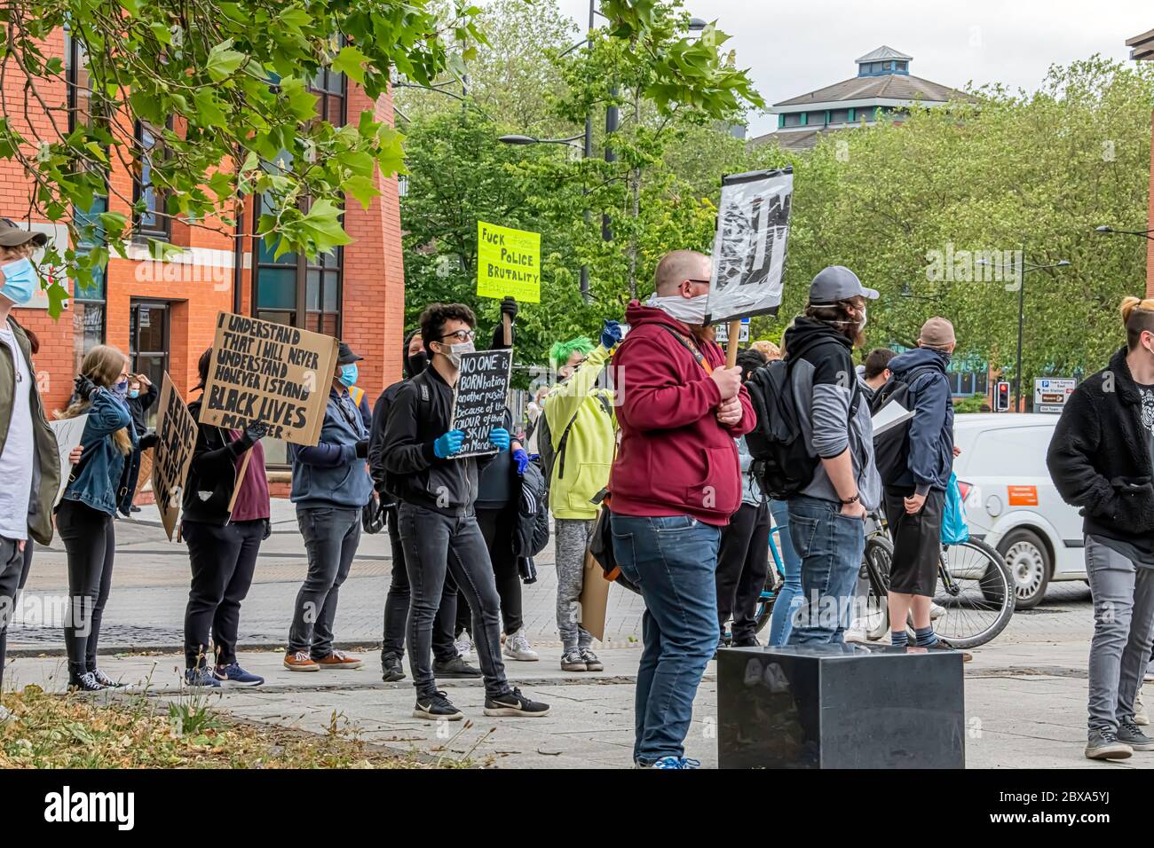 Swindon Black Lives Matter protesta, protesta pacifica contro il Reggente circa il 2020 giugno Foto Stock