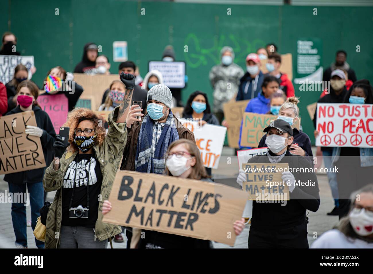 Swindon Black Lives Matter protesta, protesta pacifica contro il Reggente circa il 2020 giugno Foto Stock