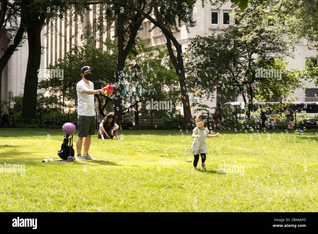 L'estate è bella a Madison Square Park, New York, U. Foto Stock