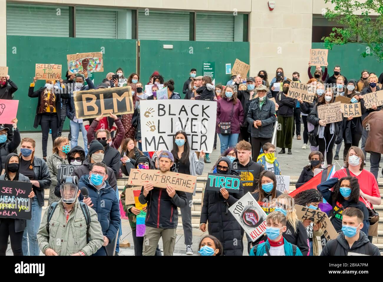 Swindon Black Lives Matter protesta, protesta pacifica contro il Reggente circa il 2020 giugno Foto Stock