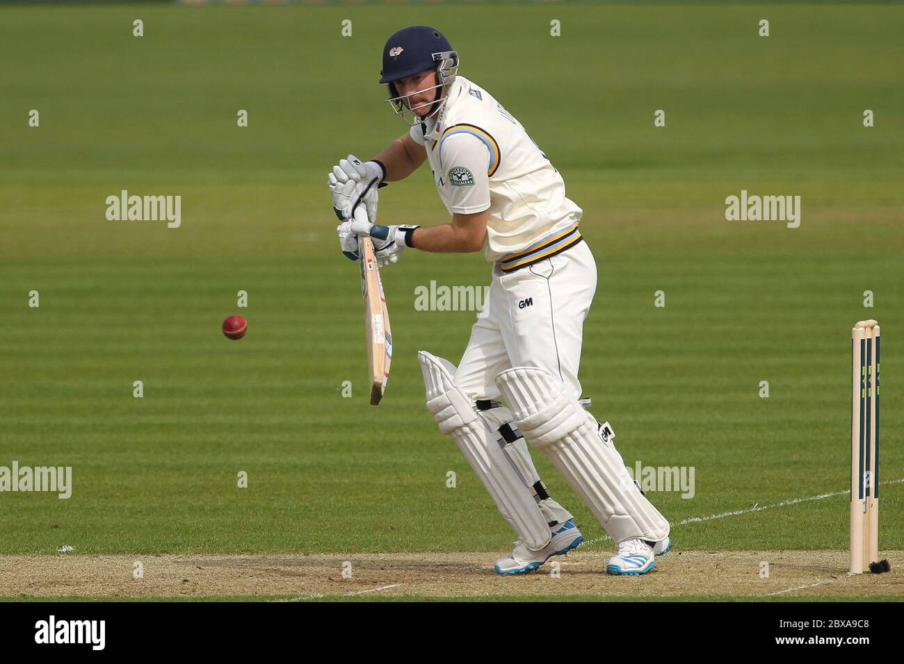 CHESTER LE STREET, INGHILTERRA - Adam Lyth of Yorkshire batting durante la partita di campionato della contea tra Durham e Yorkshire presso l'Emirates Riverside, Chester le Street, County Durham domenica 4 maggio 2014 (Credit: Mark Fletcher | MI News) Foto Stock