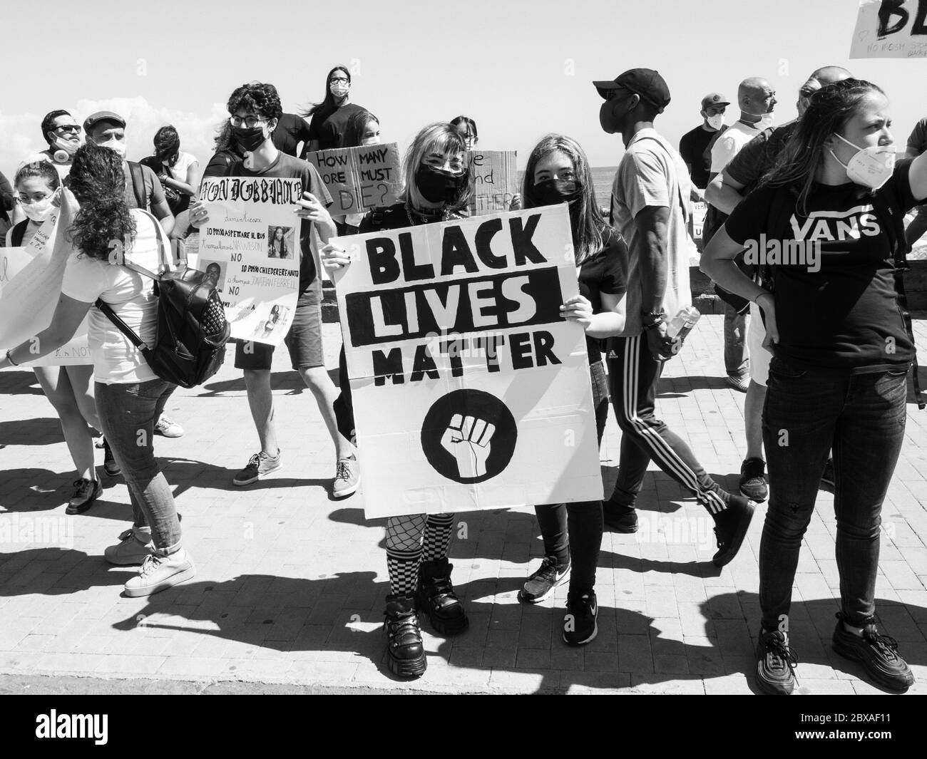 Black Live Matters Napoli Italia 2020 Foto Stock