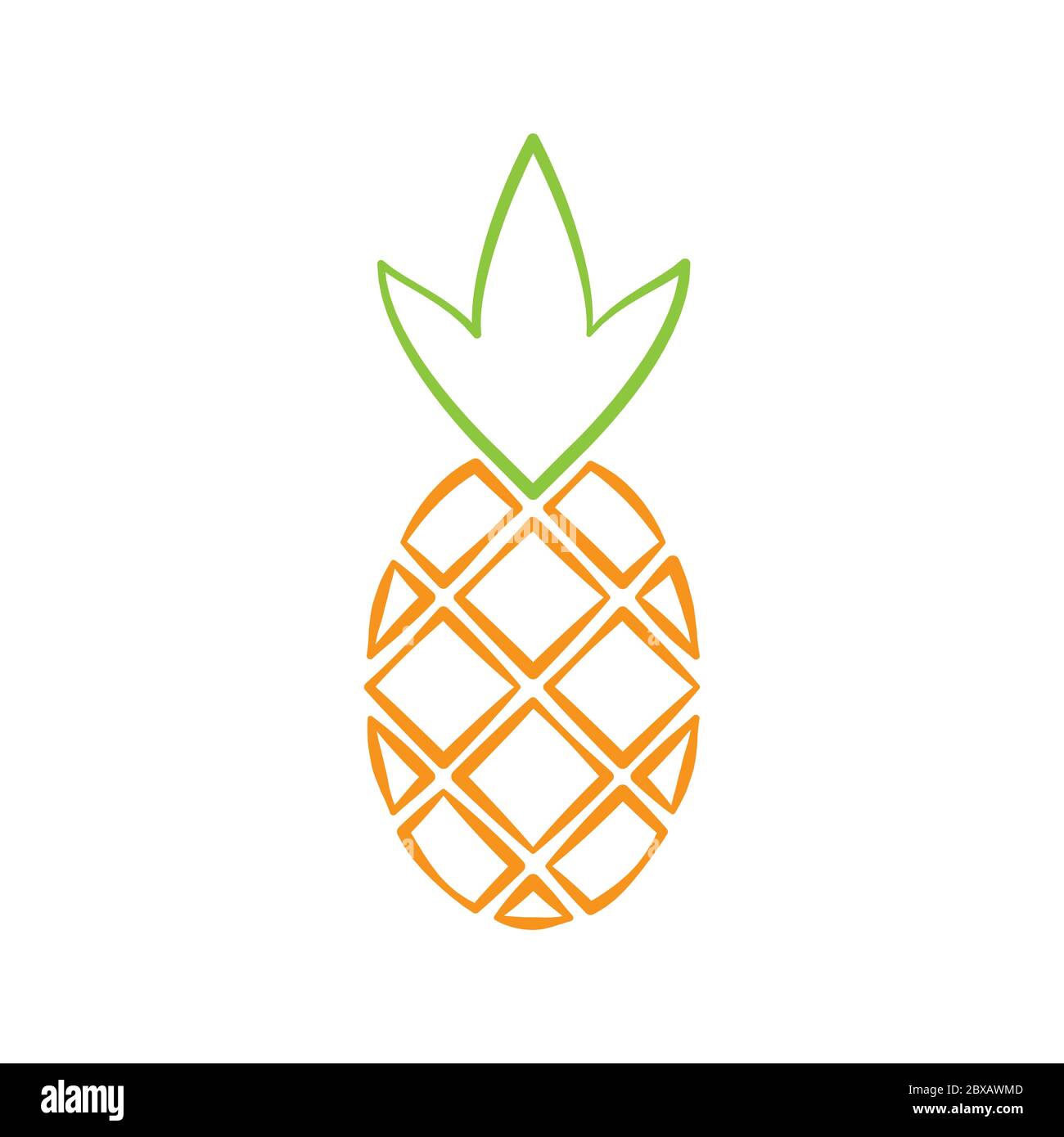 vettore astratto icona ananas su sfondo bianco Illustrazione Vettoriale