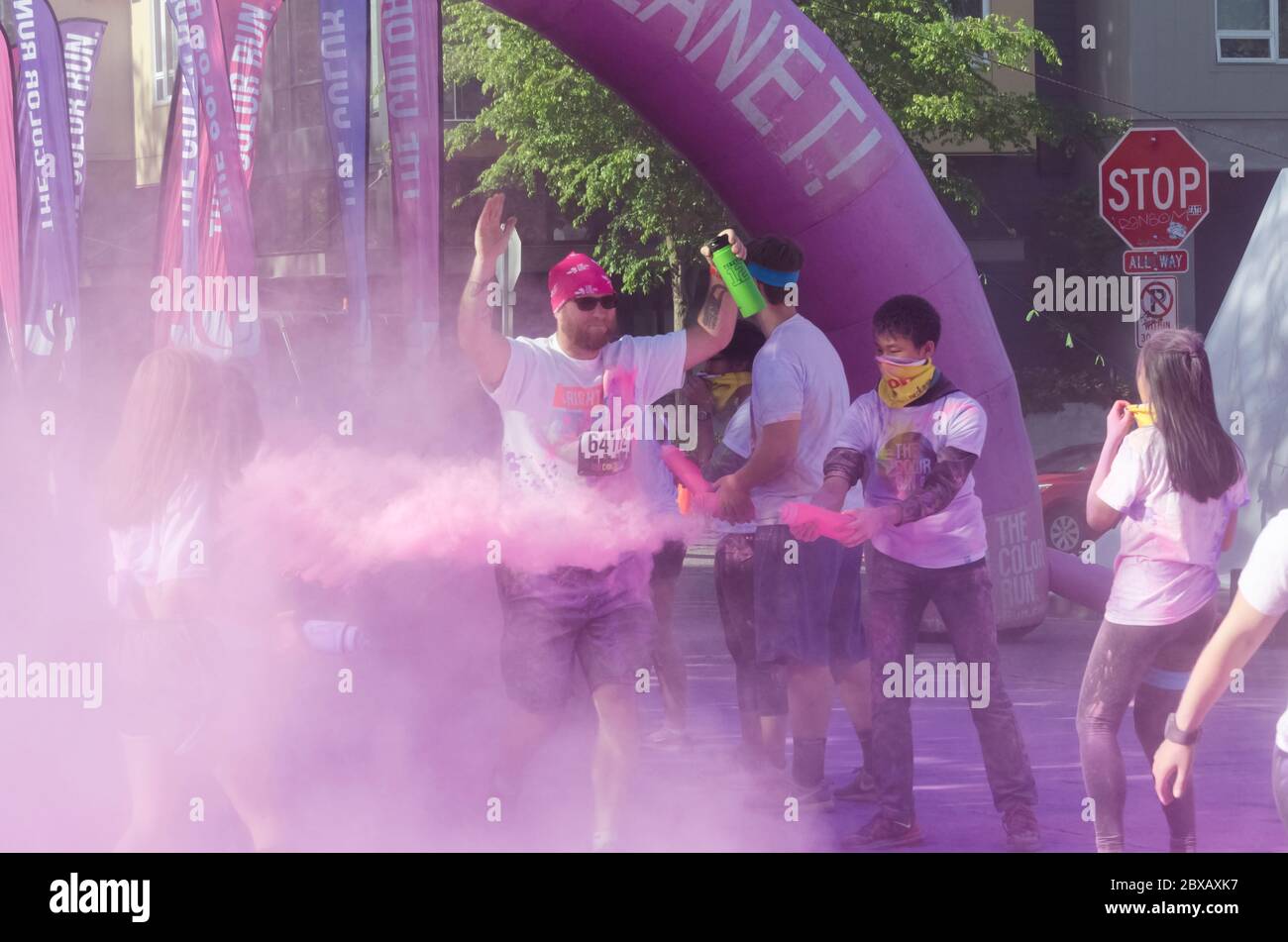 Immagini dal Color Run, a Seattle, Washington, USA Foto Stock