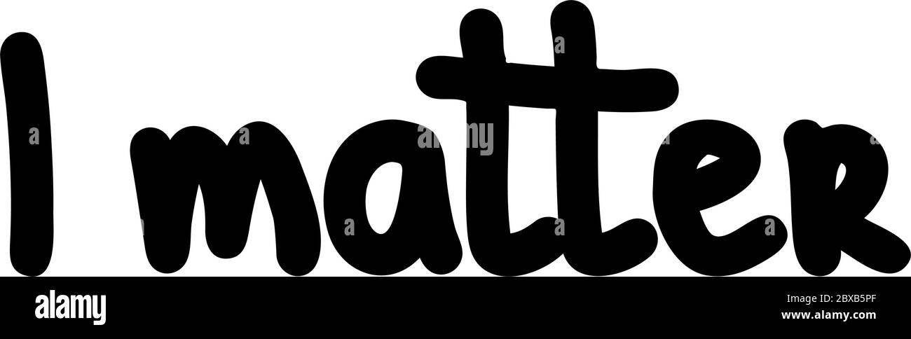 Mi importa. Preventivo disegnato a mano. Banner di protesta sul diritto umano dei neri negli Stati Uniti. Illustrazione vettoriale. Poster con icone per la stampa e. Illustrazione Vettoriale