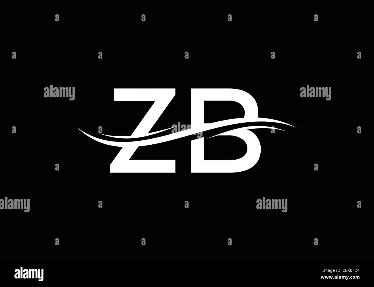 Modello vettoriale del disegno del logo Z B della lettera iniziale del monogramma. Simbolo grafico alfabetico per l'identità aziendale Illustrazione Vettoriale