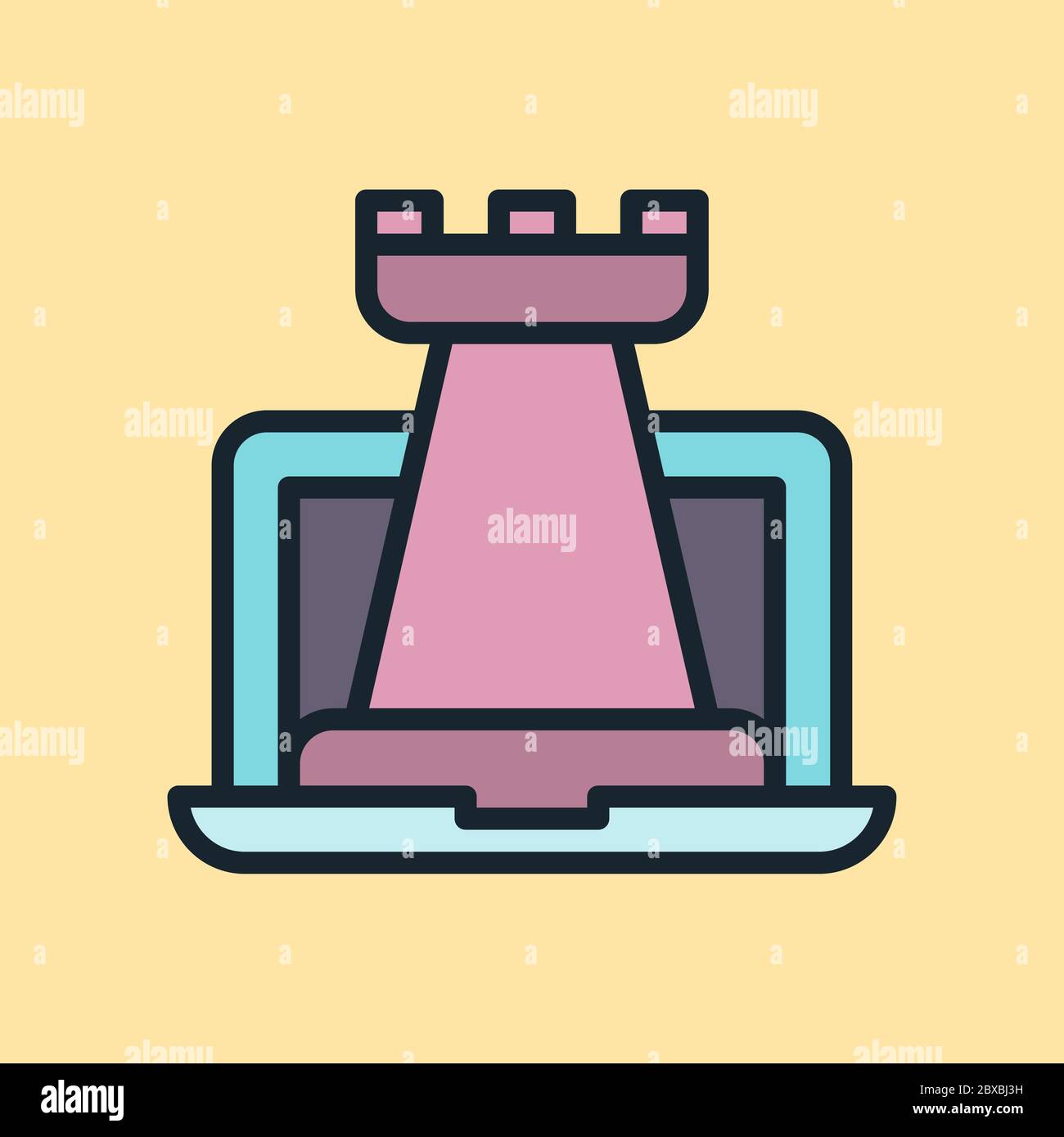 Strategia digitale. Illustrazione del concetto di marketing digitale, banner stile lineare dal design piatto. Utilizzo per newsletter via e-mail, intestazioni, post di blog, stampa Illustrazione Vettoriale