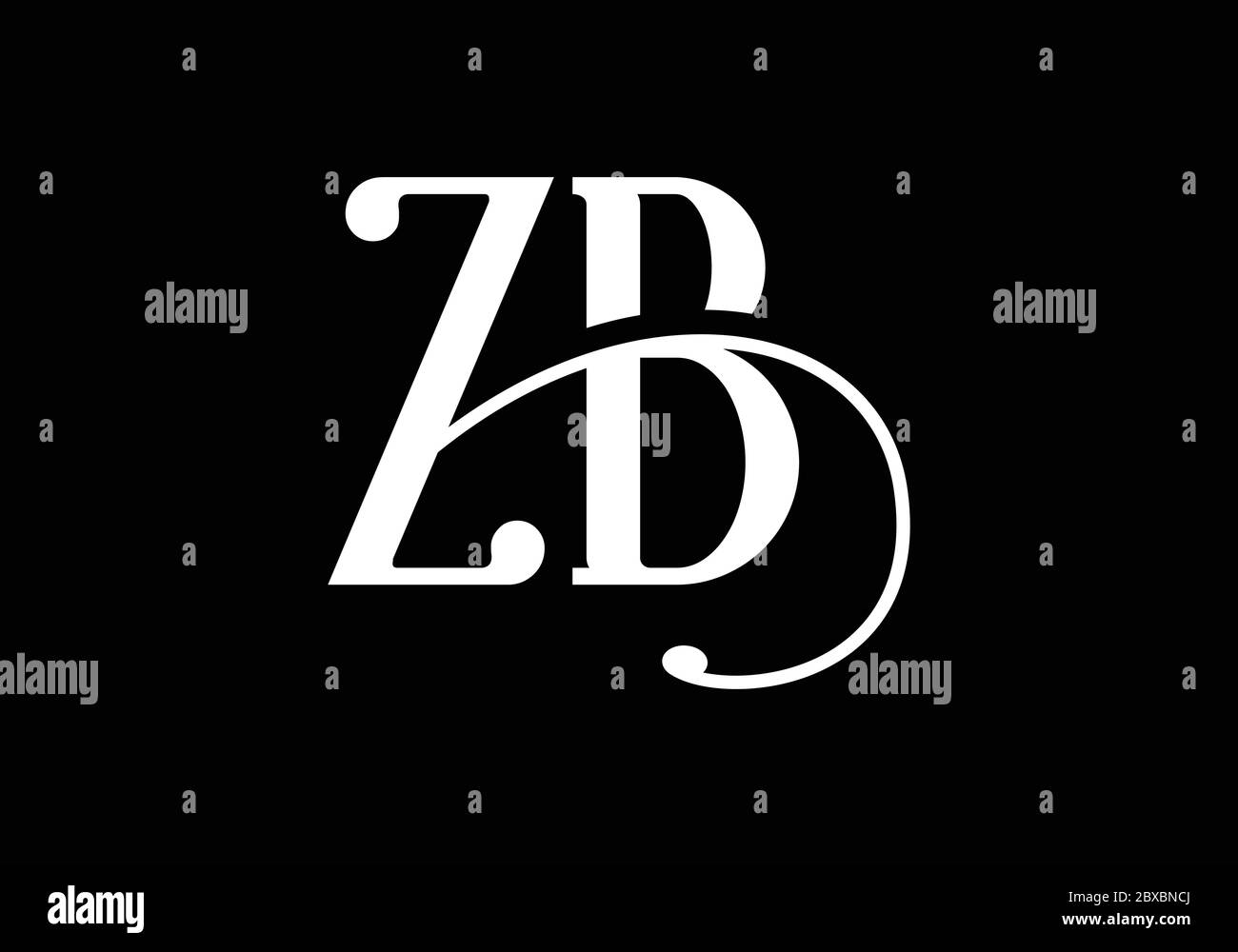 Modello vettoriale del disegno del logo Z B della lettera iniziale del monogramma. Simbolo grafico alfabetico per l'identità aziendale Illustrazione Vettoriale