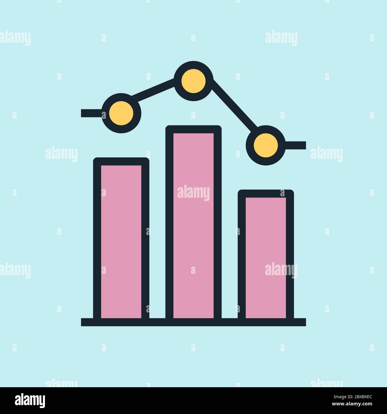 Posizione media. Illustrazione del concetto di marketing digitale, banner stile lineare dal design piatto. Utilizzo per newsletter via e-mail, intestazioni, post di blog, stampa Illustrazione Vettoriale