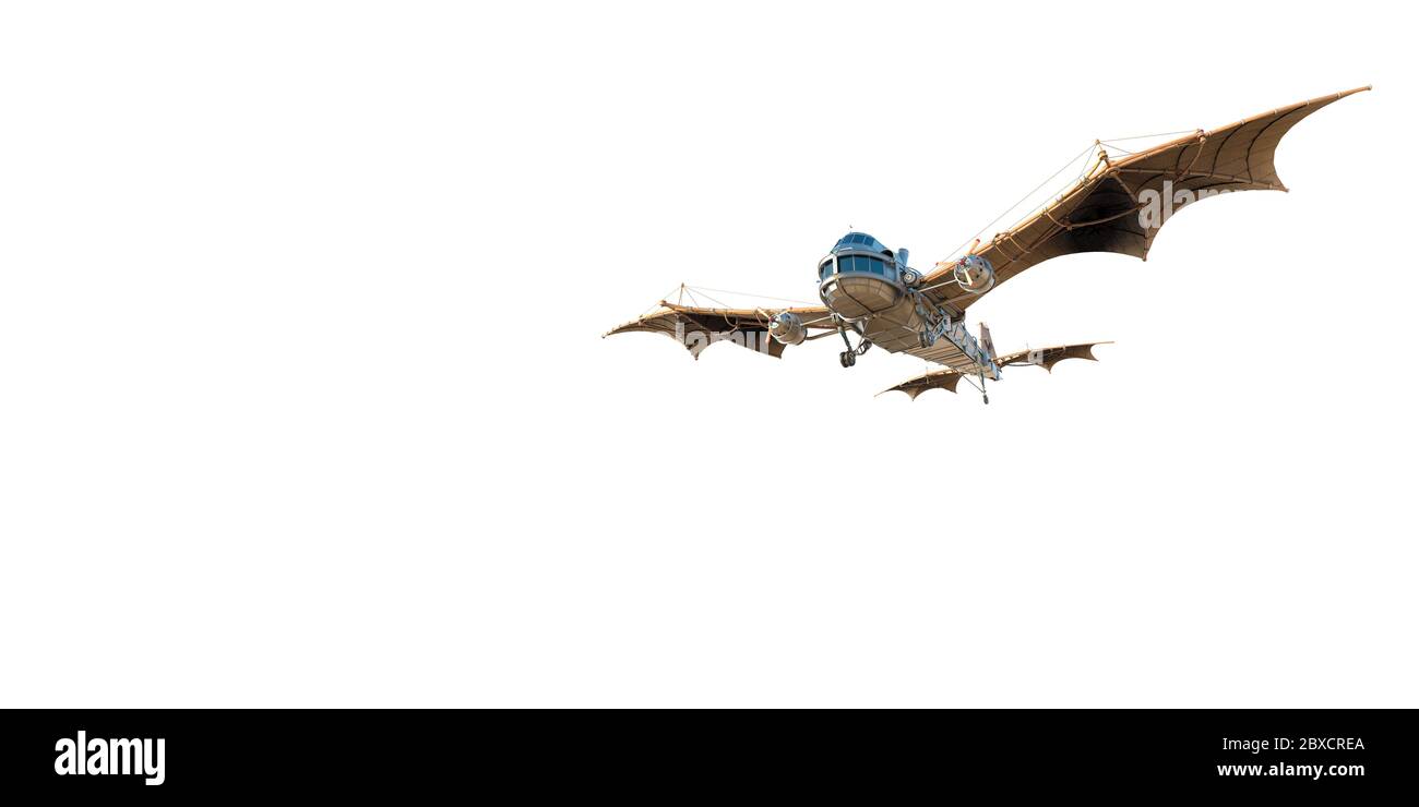 aeroplano dragon vintage su sfondo bianco. Questo vecchio aeroplano metterà un po 'di divertimento nelle tue creazioni, illustrazione 3d Foto Stock