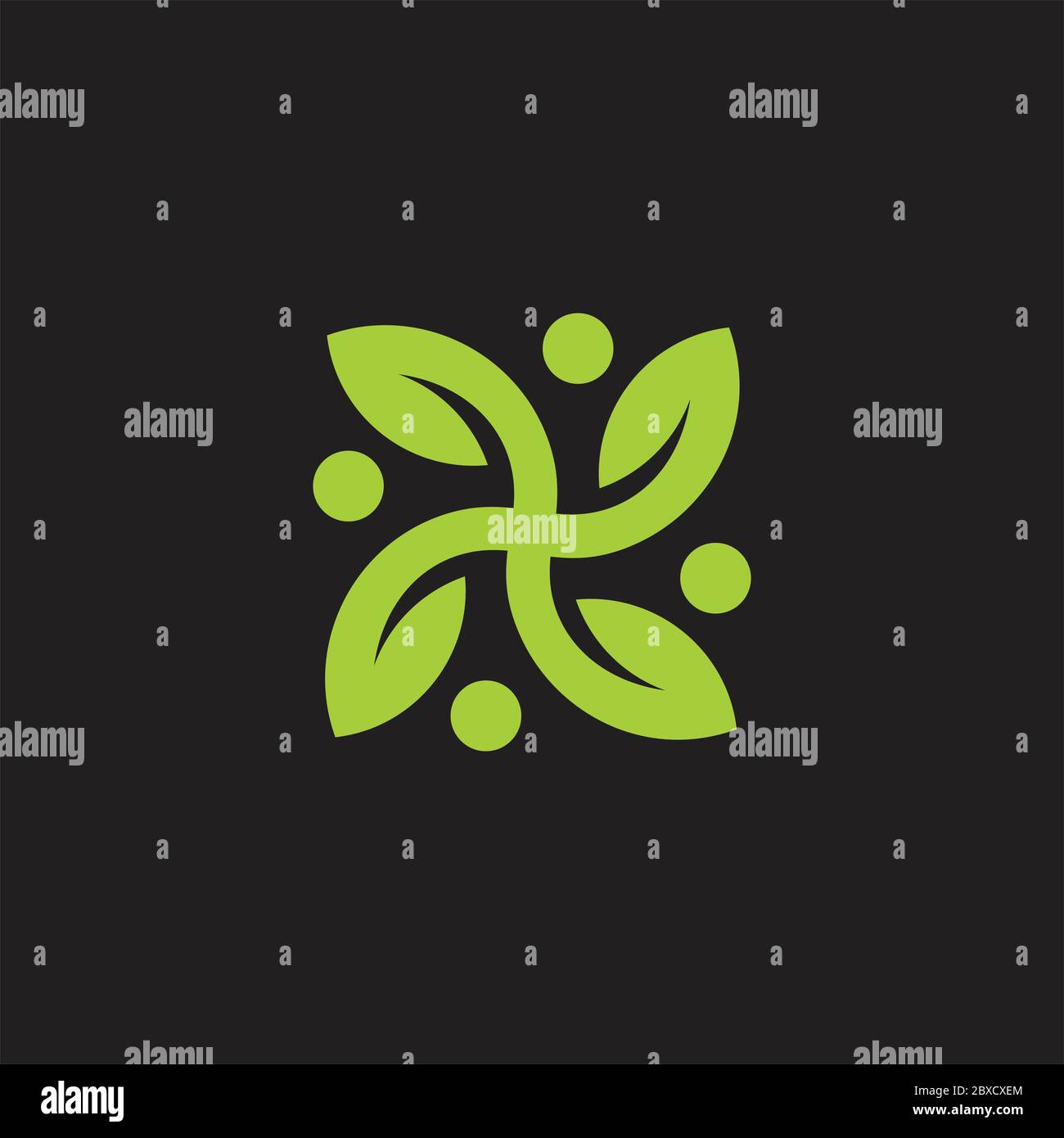 vettore astratto elica verde foglia geometrico logo Illustrazione Vettoriale