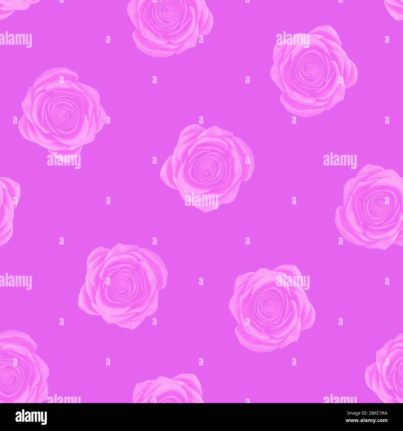 motivo senza cuciture di rose rosa. illustrazione 3d Foto Stock