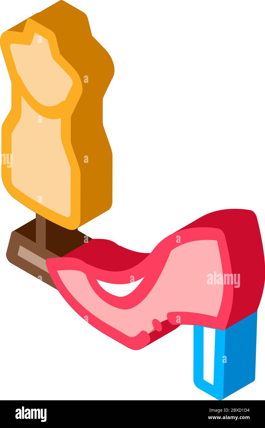 Illustrazione del vettore icona isometrica fittizia e scarpa Illustrazione Vettoriale