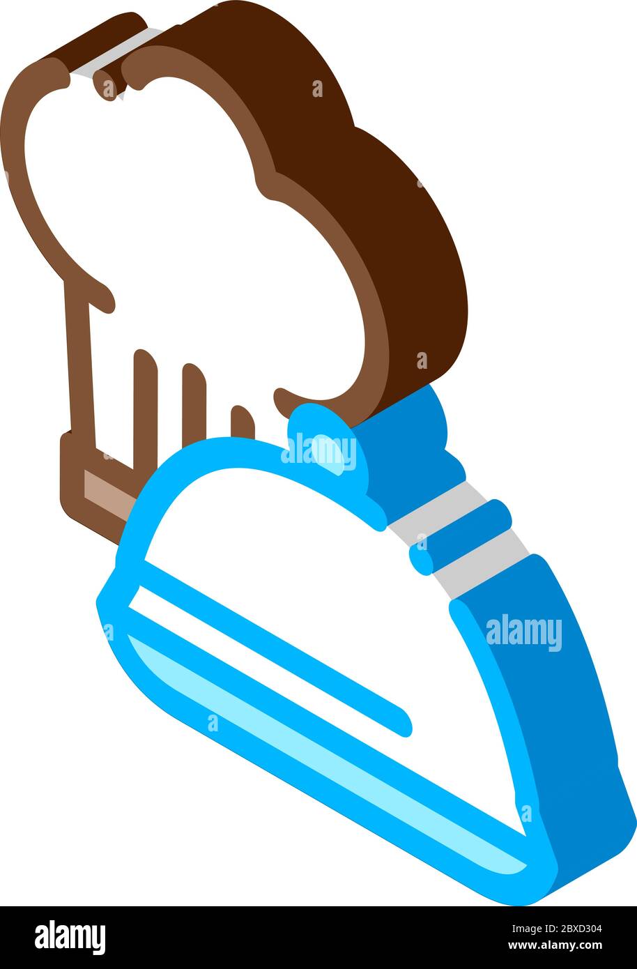 Illustrazione vettoriale dell'icona isometrica del vassoio dello chef Hat Illustrazione Vettoriale