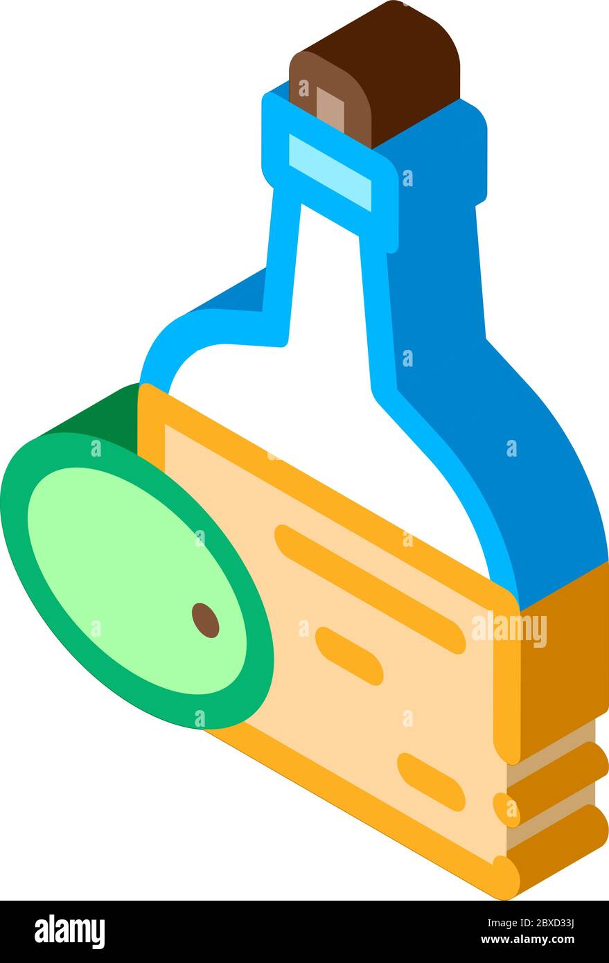 Bottiglia di olio d'oliva icona isometrica Illustrazione vettoriale Illustrazione Vettoriale