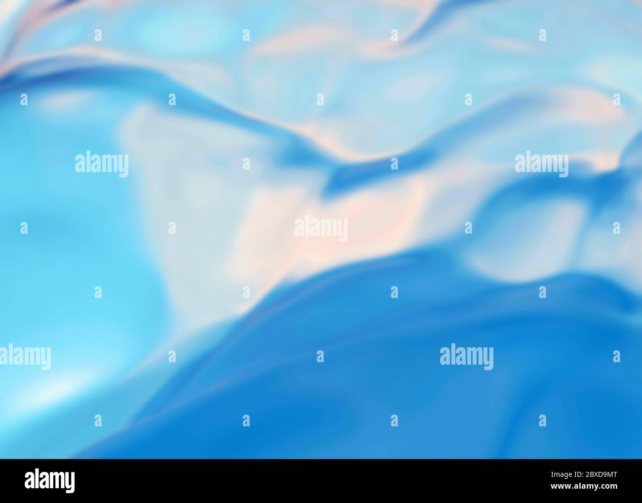 il tessuto blu si piega, la messa a fuoco morbida, la sfocatura. rendering 3d Foto Stock