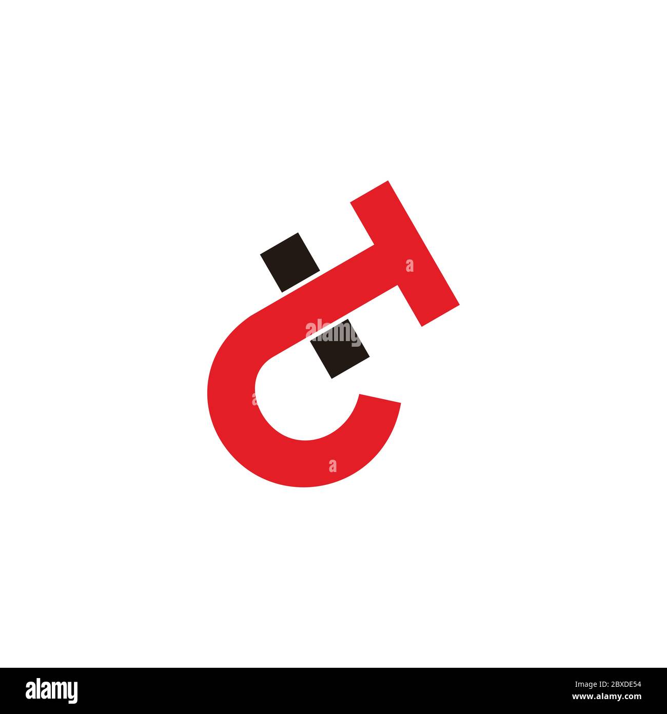 lettera c t h vettore di logo con simbolo di disegno semplice collegato Illustrazione Vettoriale