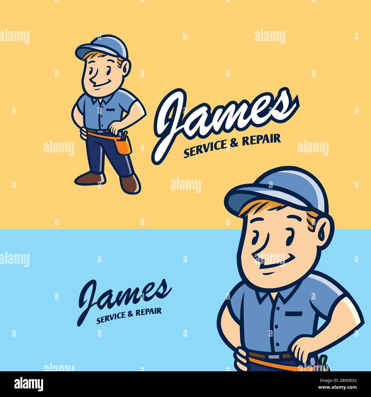 Servizio e riparazione Logo Mascot Vector Illustrazione Vettoriale
