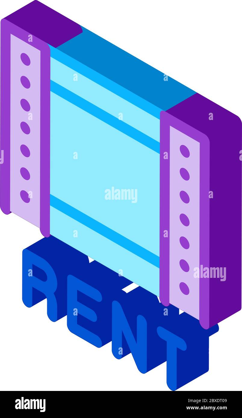 immagine vettoriale icona isometrica affitto pellicola Illustrazione Vettoriale