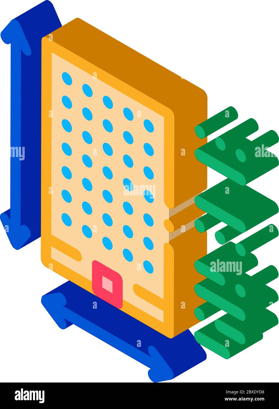 determinazione della costruzione dell'area immagine vettoriale isometrica dell'icona Illustrazione Vettoriale