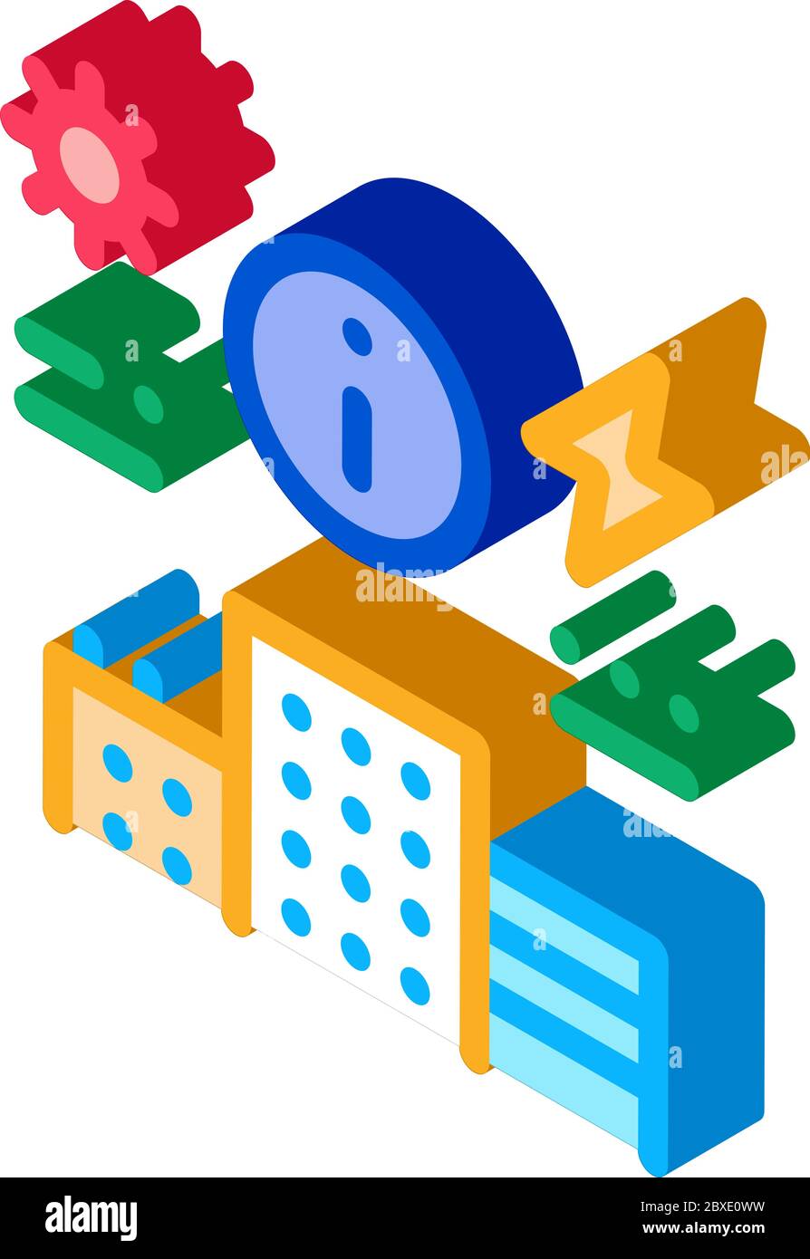 informazioni sulla fornitura di elettricità a casa isometrica icona illustrazione vettoriale Illustrazione Vettoriale