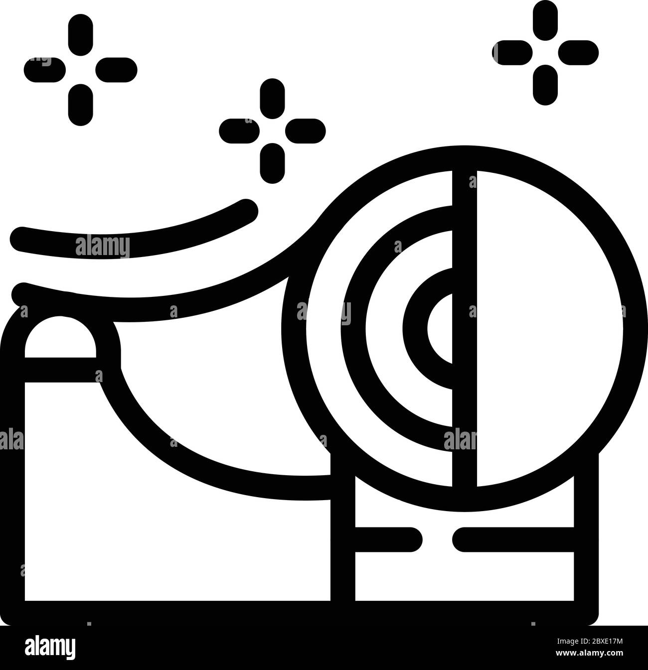 Icona di erogazione del nastro adesivo, stile contorno Illustrazione Vettoriale