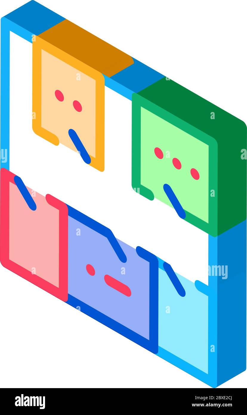 illustrazione vettoriale dell'icona isometrica della ripartizione dell'asse geodetico Illustrazione Vettoriale