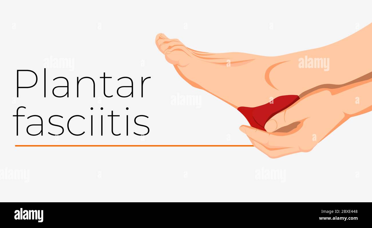 Gamba con dolore al tallone tenere la mano Illustrazione Vettoriale