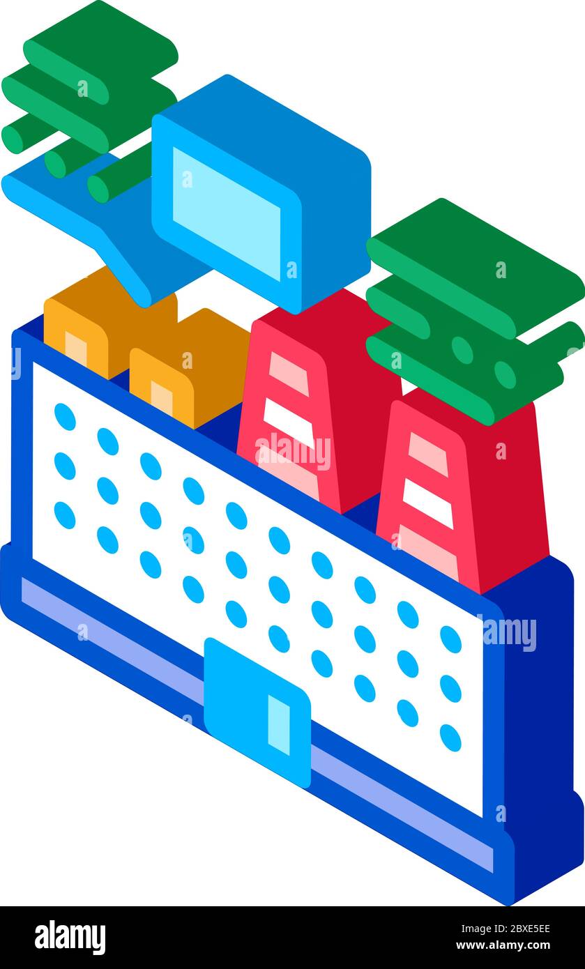 analisi tecnica dell'illustrazione vettoriale isometrica della stazione termica Illustrazione Vettoriale