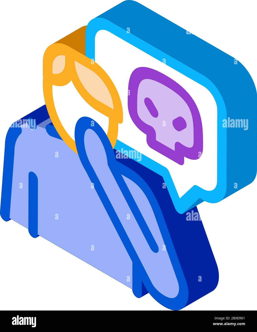 illustrazione vettoriale dell'icona isometrica uomo bully Illustrazione Vettoriale