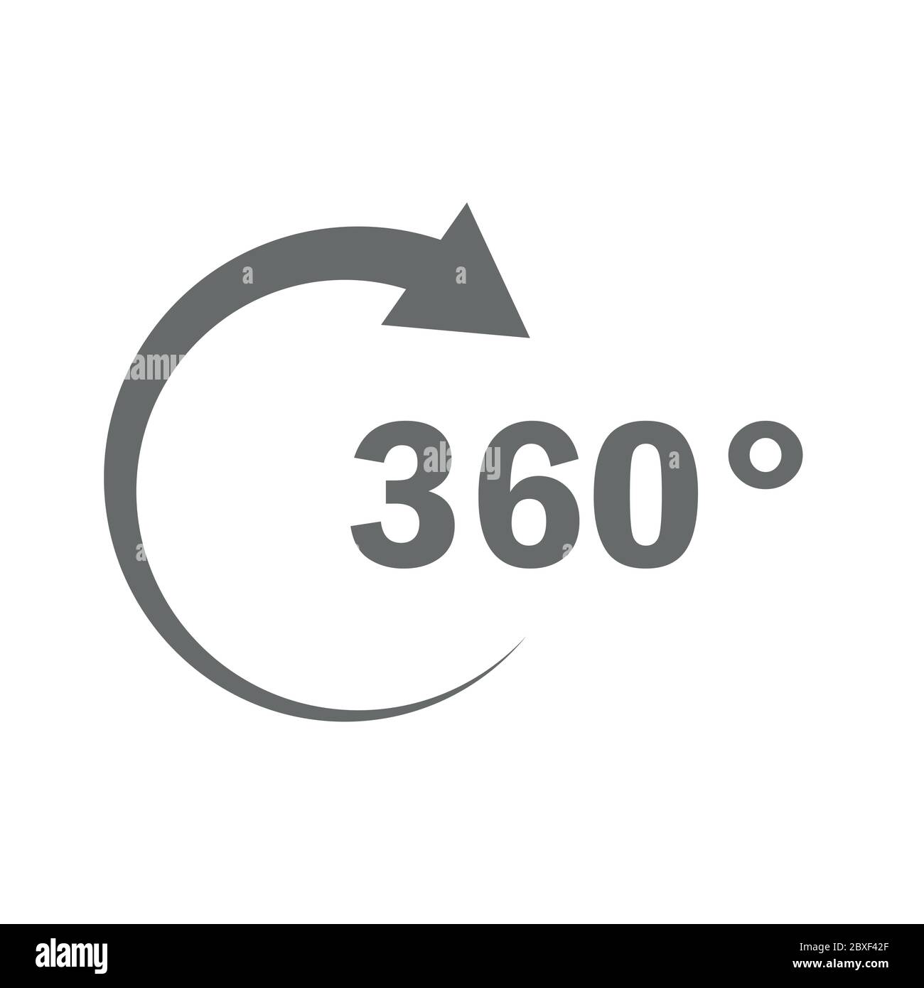 Angolo di 360 gradi icona segno di geometria simbolo matematico rotazione completa illustrazione vettoriale EPS10 Illustrazione Vettoriale